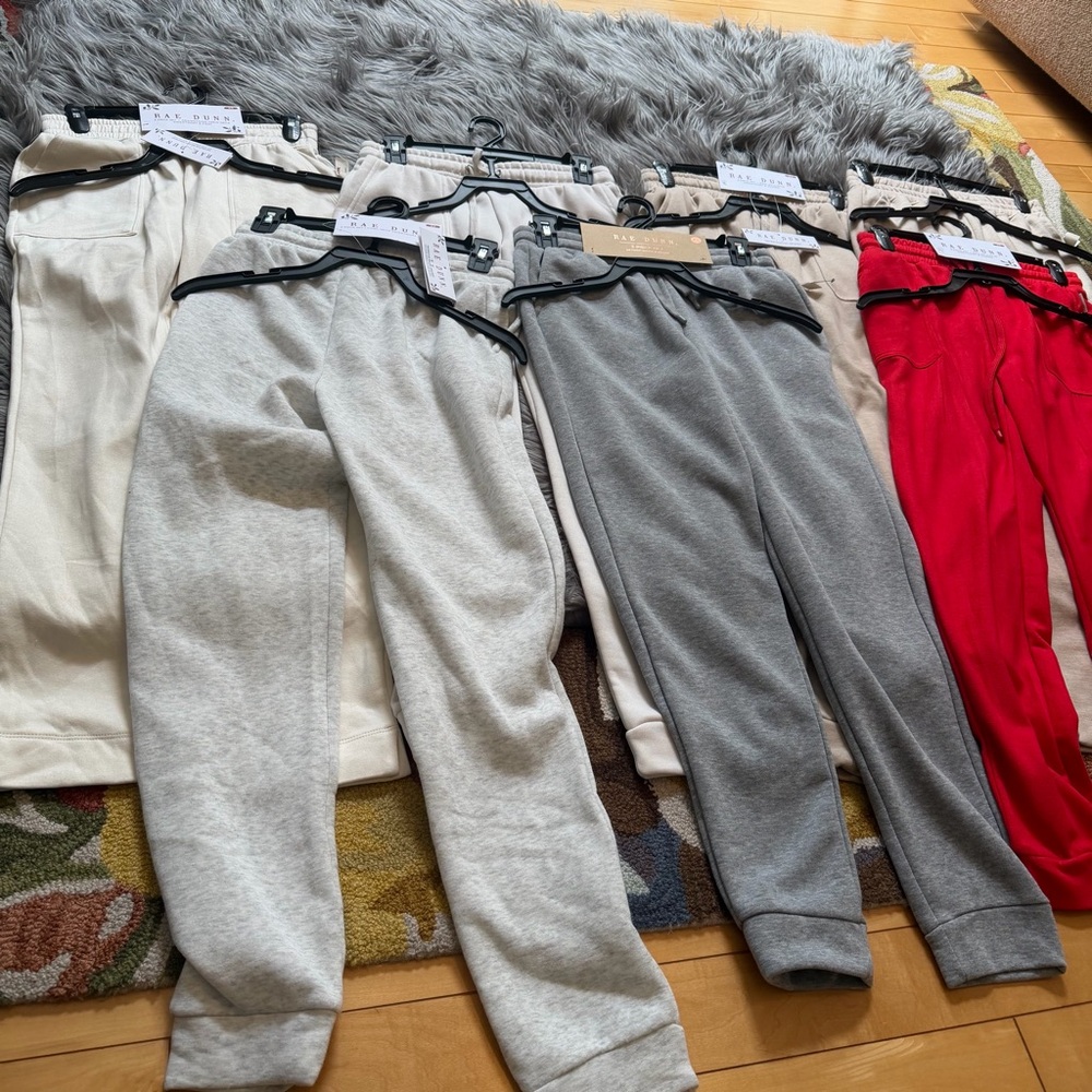 7pc Rae Dunn Cozy Comfy Sweatpant Set Size Extra Small